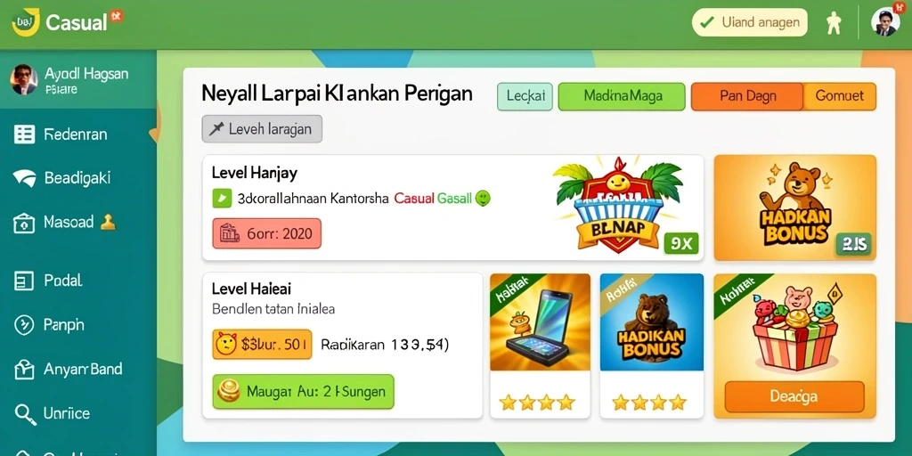 Tampilan level yang menarik dan penuh warna.