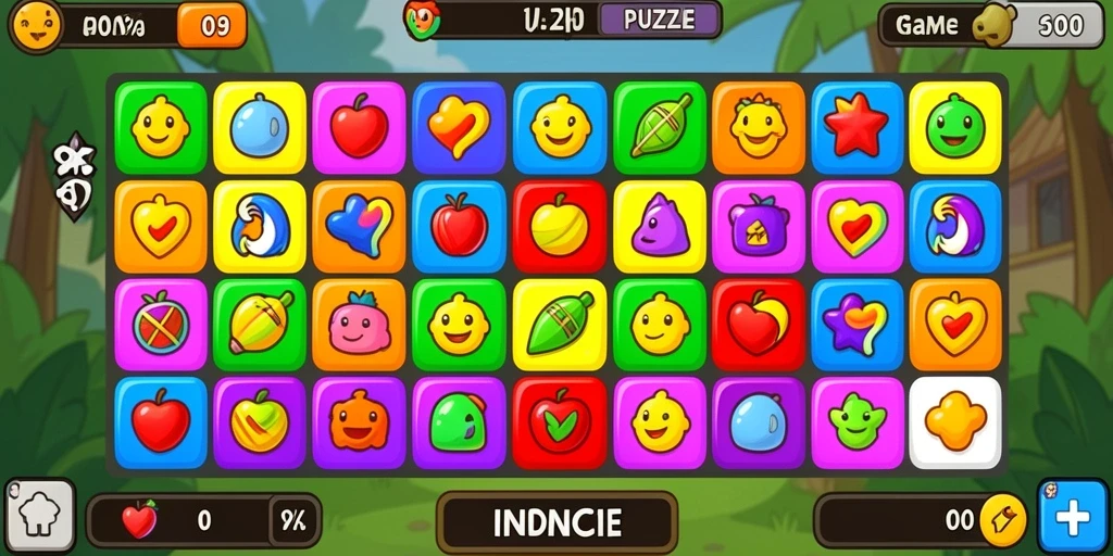 Screenshot menampilkan kebun penuh warna yang indah.