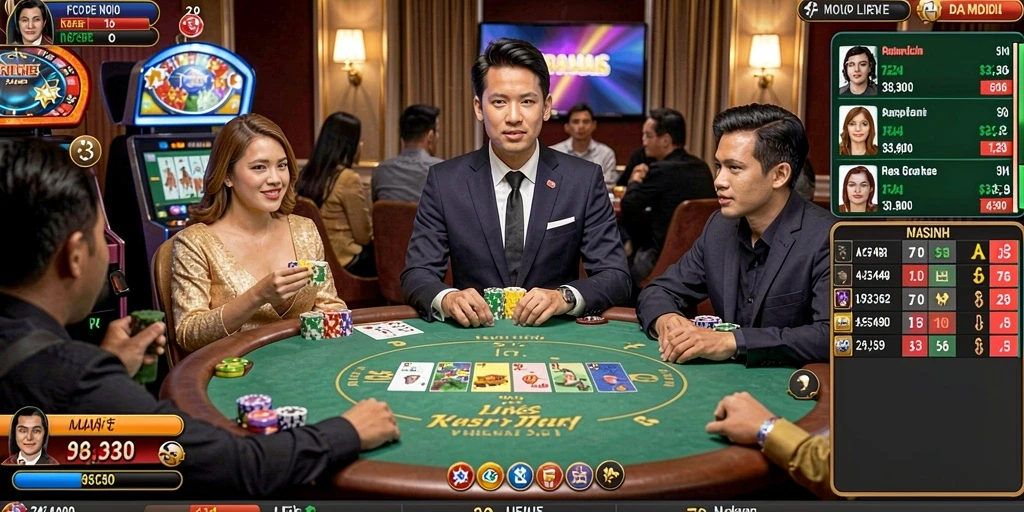 Screenshot menunjukkan mesin slot dengan tema petualangan.